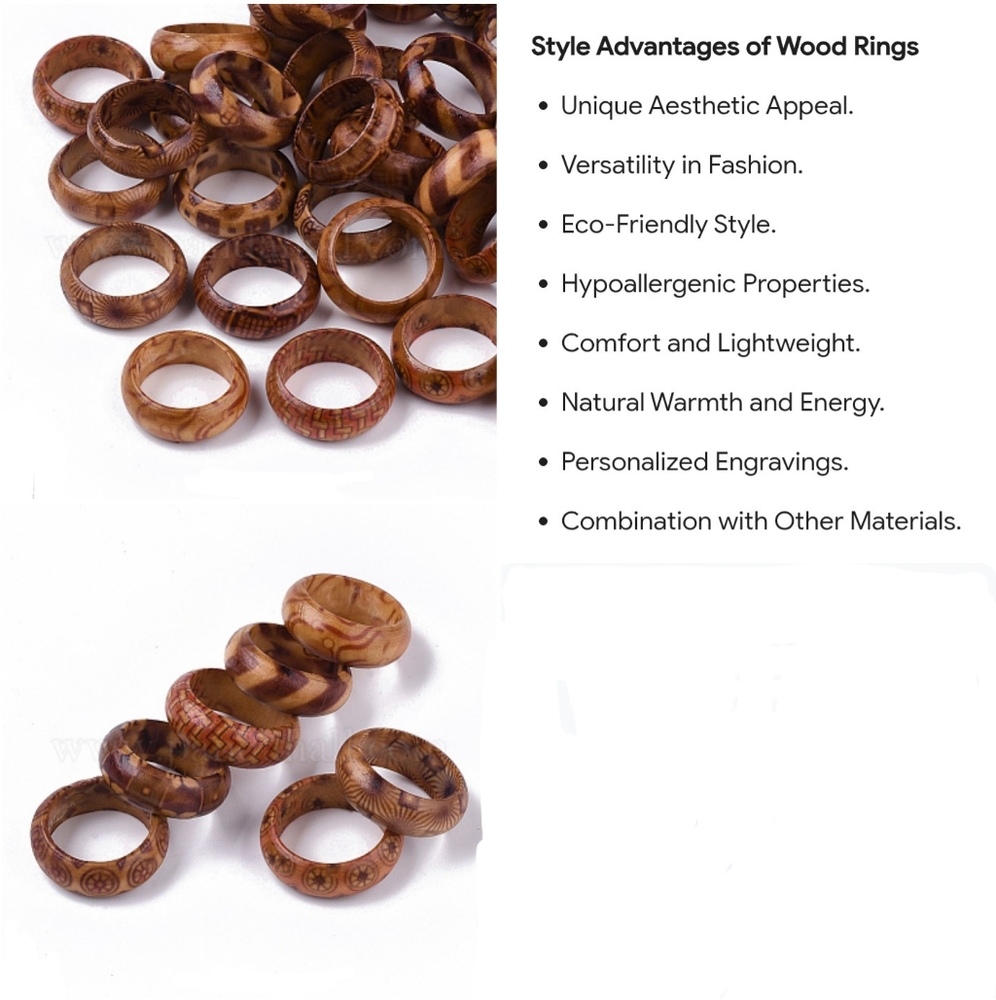 Wooden Ring Size 8 R - Picture 4 of 6